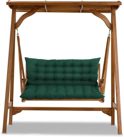 Tuinbankkussen - Bankkussen met rugleuning - Comfortabel Zitten - Anti-slip functie - 150 x 100 cm - Donkergroen