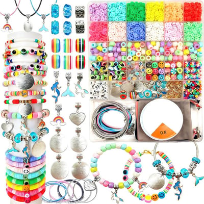 Armbandenset Meisjesspeelgoed - Benodigdheden voor het maken van bedeljuwelen - Knutselcadeaus voor meisjes voor verjaardagen en Kerstmis
