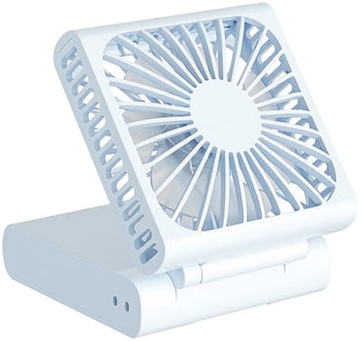 Kleine ventilator op batterijen, handventilator, bureauventilator, oplaadbare persoonlijke handventilator (USB)