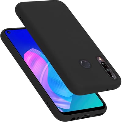 Cadorabo Hoesje geschikt voor Huawei P40 LITE E in LIQUID ZWART - Beschermhoes gemaakt van flexibel TPU silicone Case Cover