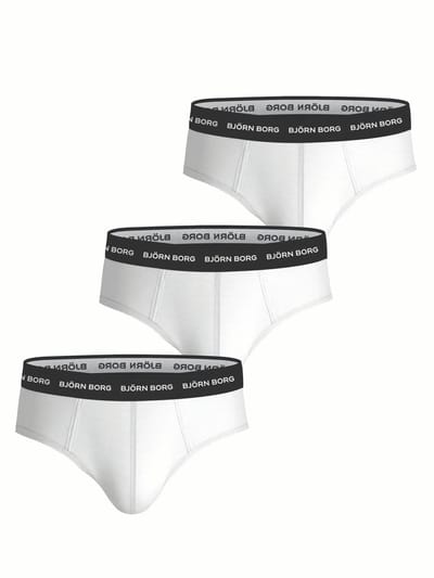 Björn Borg Cotton Stretch brief - heren slips (3-pack) - wit - wit - wit