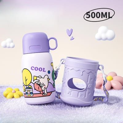Kinderbeker Meisjes Gao Yan Waarde 316 Roestvrij Staal Dubbeldoel Draagbare Waterkoker Beker met Rietje 500ml 500ml