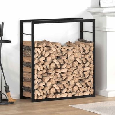 vidaXL - Haardhoutrek - 80x28x86 - cm - staal - matzwart