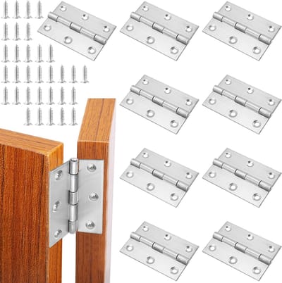 Dailygoods - Roestvrijstalen Scharnieren - Inklapbare Deurscharnieren - Robuust en Duurzaam - Zilverkleurig - 10 Stuks - Geschikt voor Deuren en Kasten