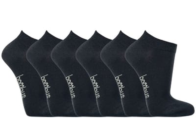 Bamboe sneakersokken | Verstevigde hak en teen | Kleur: Antraciet | Maat: Diverse maten | 6 paar