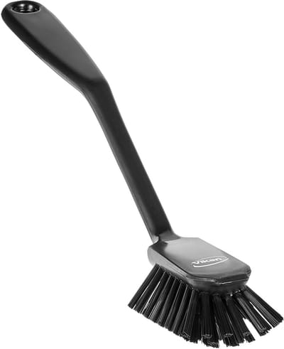 SnelShoppen - Afwasborstel met Schraperrand 280 mm, Middelharde Borstelharen, Zwart, FDA-conform, Ideaal voor Keuken, Huishouden, Grondige en Hygiënis