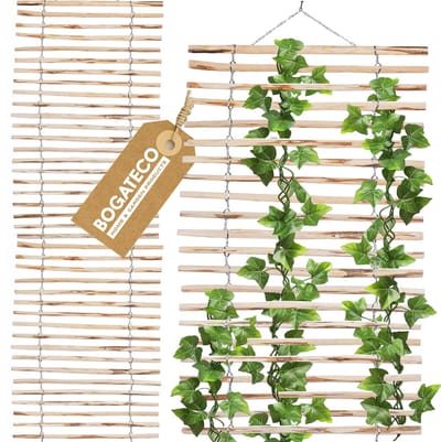 BOGATECO traliewerk van hazelnoot voor klimplanten | 100x200cm | Houten hekwerk perfect voor de tuin | Natuurlijk