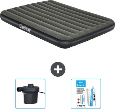 Bestway luchtbed - 2-Persoons - 152 x 203 x 25 cm - Groen - Inclusief Pomp en Reparatieset
