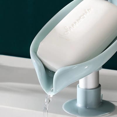 Zeephouder Staand - Bladvormige Zeepkist - Waszeep - Afdruiprek - Spons - Gadgets - Zuignap