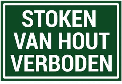 Stoken van hout verboden sticker | 45 x 30 cm