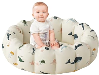 Opblaasbaar kinderbadje voor baby's - rond mini zwembad voor in de tuin of op het balkon - 100 cm