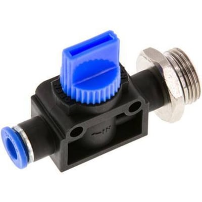 6 mm - G3/8'' Kunststof/Messing 3/2-Weg Handafsluiter Ontluchting aan Buiszijde