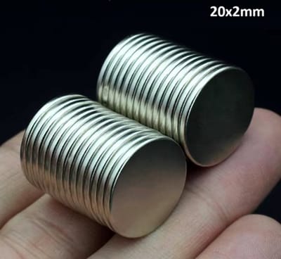 TLVX 5 stuks Sterke & Dunne Magneten Rond 20x2mm / Platte magneten / Zinaps / Ultra Dunne Magneet / Neodymium magneten / Magneetjes Deur / Kastdeuren / Koelkast / Whiteboard / School / Leren / Schoolbord / Papier vastzetten / Magnetische werking
