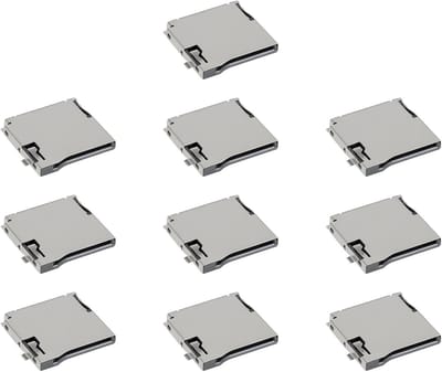 10 Stuks 9-pins Micro SD Kaartsleuf Connectoren 15 * 14 * 1.8mm voor Ontwikkelboards en Spelers, Geschikt voor TF Kaarten en Elektronische Projecten