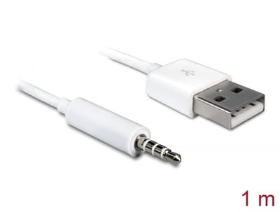 Delock Cable USB-A male > Stereo jack 3.5 mm male 4 pin IPod Shuffle 1 m