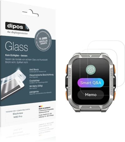 dipos – 2x Pantserfolie geschikt voor Blackview W80 Pro | 9H Screenprotector