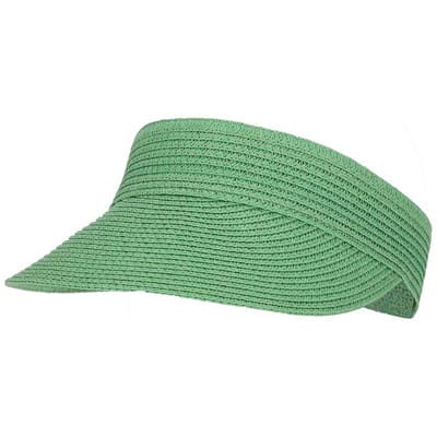 Zonneklep Dames - One Size - Gevlochten papier - Groen