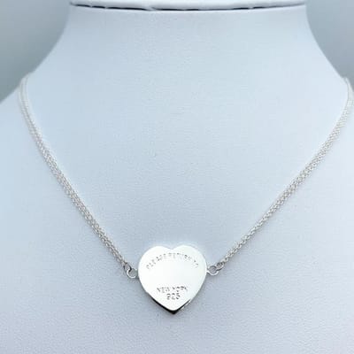 Hart Bedel 925 Zilveren Ketting Dames Dubbele Ketting Hanger Zoete Persoonlijkheid High-End Sieraden Vriendschap Cadeau voor Vriendin 45cm zilver
