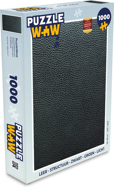 Puzzel Leer - Structuur - Zwart - Groen - Licht - Legpuzzel - Puzzel 1000 stukjes volwassenen