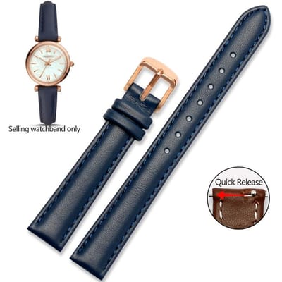 Echt lederen horlogeband voor Casio Citizen Fossil Effen horlogeband Folli Damesarmband Blauw Roze Bruin 14mm 16mm 18mm 20mm 18mm gray