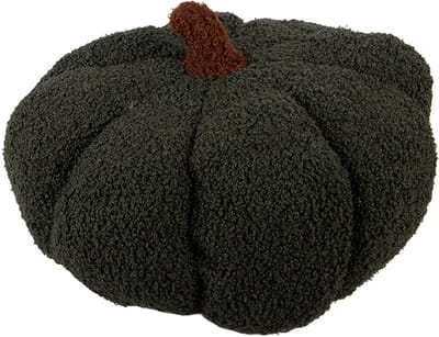 Clayre & Eef Decoratie Pompoen Ø 30x18 cm Groen Polyester Herfst decoratie