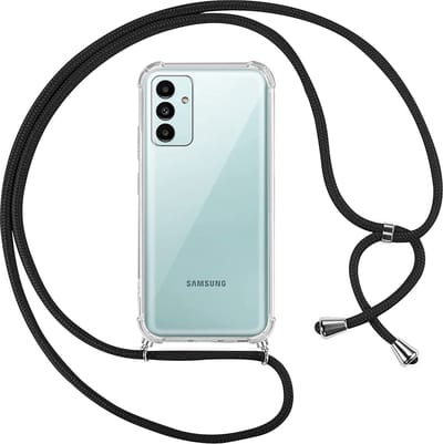Hoesje met koord - ketting - Draagriem voor Schouder / Nek - touw - Hanger - Schouder tas - Geschikt voor: Samsung Galaxy A13 4G - transparant