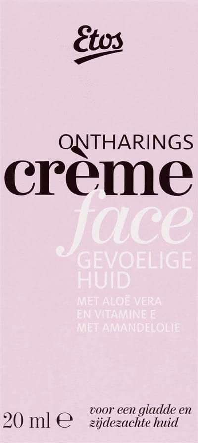 Etos Ontharingscrème Face - Gevoelige huid - Aloë Vera, Vitamine E & Amandelolie
