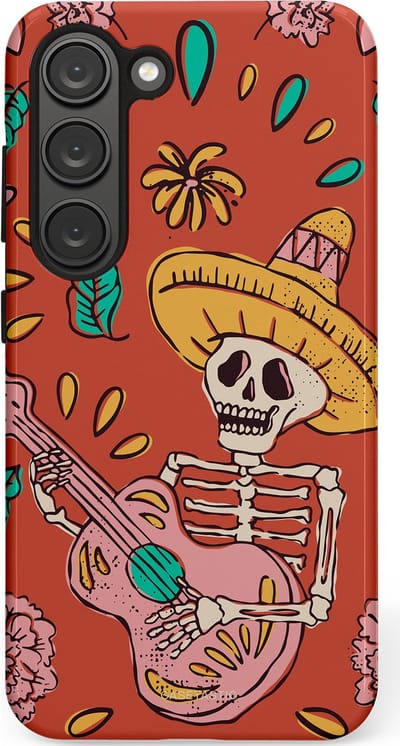 Casetastic hoesje geschikt voor Samsung Galaxy S23 - Dubbellaagse bescherming - Muziekbot - Fashion Case - Terracotta Taupe
