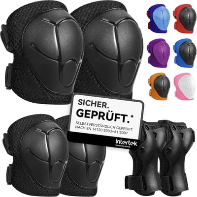 Beschermingsset Kinderen - Inline Uitrusting - Veilig Sporten - Verstelbare Bandjes - 6 Delig - Zwart