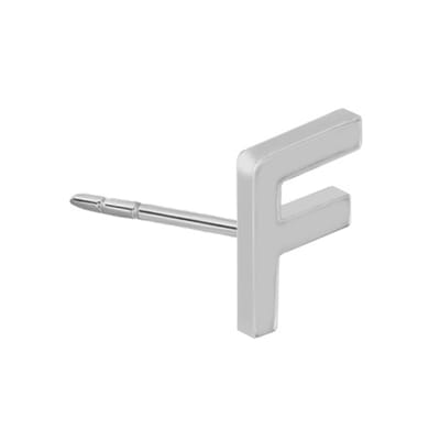 New Bling 9NB-908F - Zilveren oorsteker Letter F – Rhodium Plated – 4 mm – Per Stuk