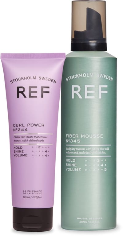 REF Stockholm - Fiber Mousse 250ml + Curl Power 125ml - Ultimate Curls Set - Krullen - Styling krullen - Krullen producten
