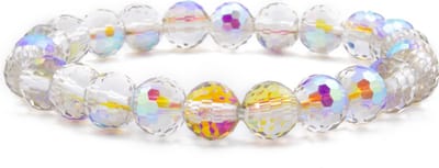 Angel Aura Kwarts Grijs Edelstenen Kralenarmband - Kralenarmband met Synthetische Kristallen - Pax Amare - 18cm