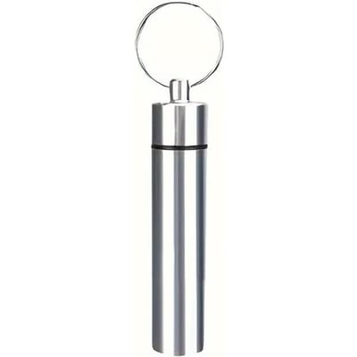 Bouteille à médicaments portable étanche en acier inoxydable avec cylindre à médicaments scellé et mini pilulier Organisateur de médicaments sécurisé 17mm*60mm