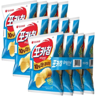 Orion Pocachip Original Aardappelchips Knapperige Hartige Snack 456g (38g x 4 stuks x 3 pakken)