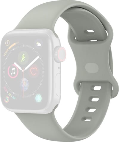 By Qubix - Geschikt voor Apple Watch bandje - Siliconen sportbandje - Grijs - Maat: S/M - Geschikt voor Apple Watch 38mm / 40mm / 41mm / 42mm - siliconen sport bandje - smartwatchbandje