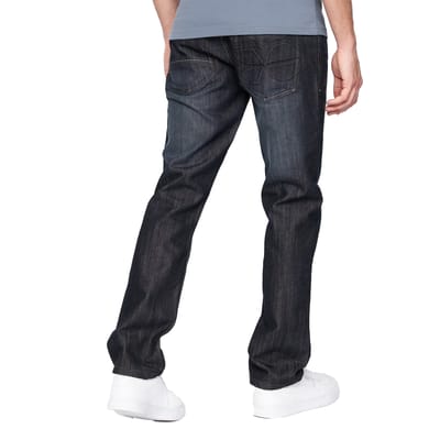 Crosshatch Heren New Techno Denim Jeans met reliëf (Donkere wasbeurt)