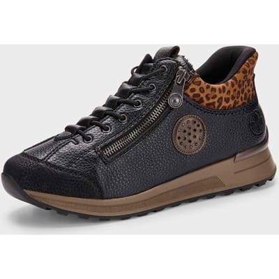 Slip in sneakers met animal-print - zwart - Gr. 37 van Goldner Fashion