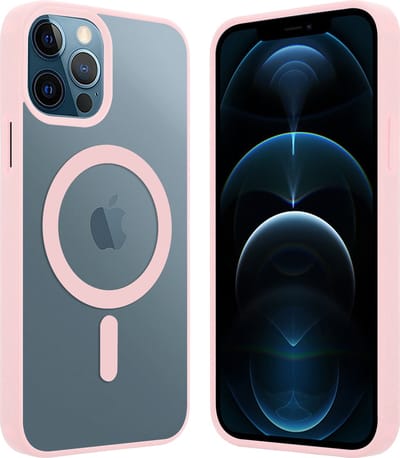 ShieldCase telefoonhoesje geschikt voor Apple iPhone 12 / 12 Pro Magneet hoesje transparant gekleurde rand - roze