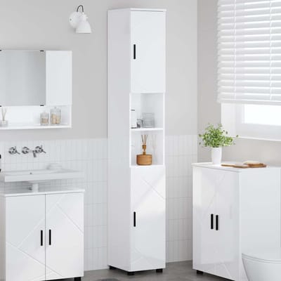 vidaXL - Badkamerkast - Hoogglans - wit - 30 - x - 35 - x - 192 - cm