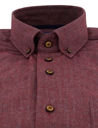 Normale fit overhemd Eden Valley bordeaux katoen
