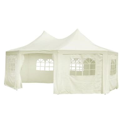 vidaXL - Tentje - Dekzeil - voor - de - Tuin - 6 - x - 4,5 - x - 3 - m - Crèmekleurig - Stof