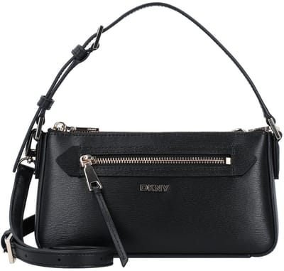 DKNY Leren Handtas Schoudertas Bryant Shoulder Bag Blk / Gold Zwart