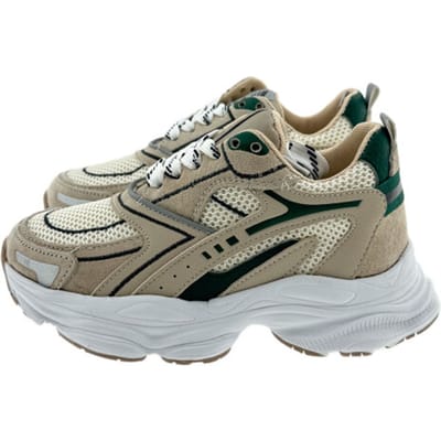 Shoesme beige-groene sneaker