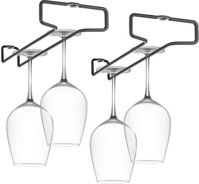 Metaltex - Wijnglazenrek Hangend - Set van 2 stuks - Wijnglazenhouder Touch Therm - Inclusief bevestigingsmateriaal