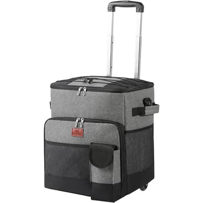 Sac isotherme Portable, organisateur de stockage d'isolation thermique de Camping, étanche et étanche, garde au chaud et With Pull Rod gris