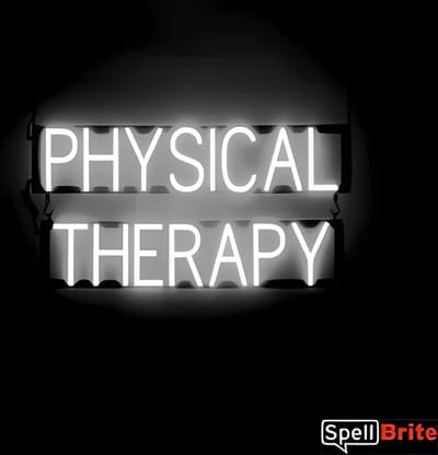 PHYSICAL THERAPY - Lichtreclame Neon LED bord verlicht | SpellBrite | 74 x 38 cm | 6 Dimstanden - 8 Lichtanimaties | Reclamebord neon verlichting
