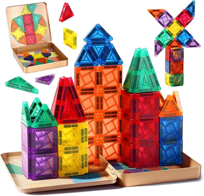 TIM® Magnetic Tiles - Magna Tiles - Magnetische Tegels - Meerkleurig - ‎13cm x 3cm x 13cm