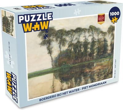 Puzzel Boerderij bij het water - Piet Mondriaan - Legpuzzel - Puzzel 1000 stukjes volwassenen
