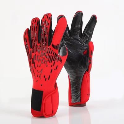 Derniers gants de gardien de but pour jeunes et adultes latex résistant à l'usure antidérapants gants de gardien de but gants spéciaux pour la compétition l'entraînement 8 yards rouge