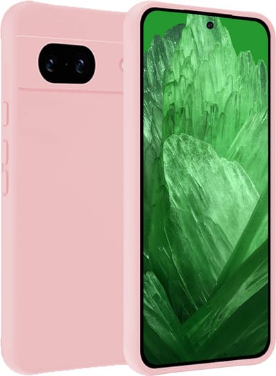 Hoesje Geschikt voor Google Pixel 8a - Sterk & Shockproof - Hoes Cover - Siliconen Case - Lichtroze